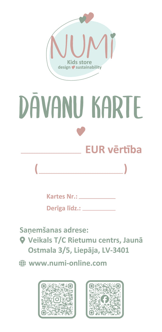 NUMI dāvanu karte