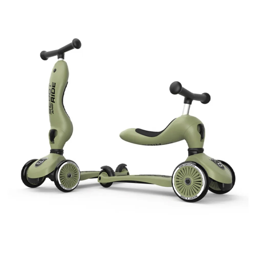 Scoot and Ride Skrejritenis 2 in 1 HighwayKick 1 Olive